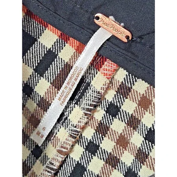 Free People Jules Plaid Pants 6 Flare Wide Leg High Rise Academia Preppy Clueles - Picture 6 of 10